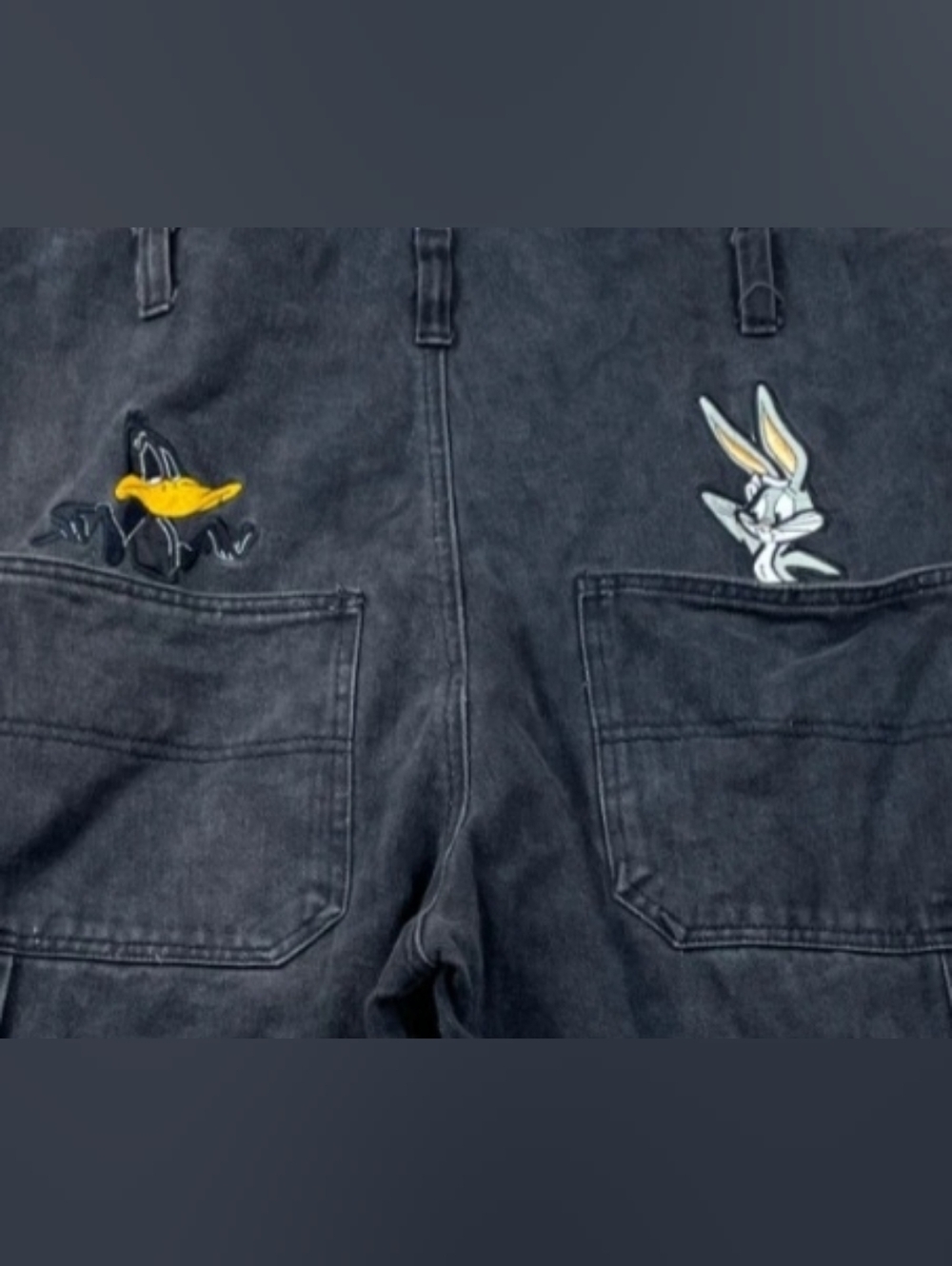 Vintage Looney Tunes Blues Black Denim Overalls Dungarees, Woman Sz M